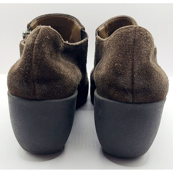 Aerosoles Boots Ankle Booties Brown Suede Wedge Heel Zip-Up Size 5.5 - Picture 6 of 11